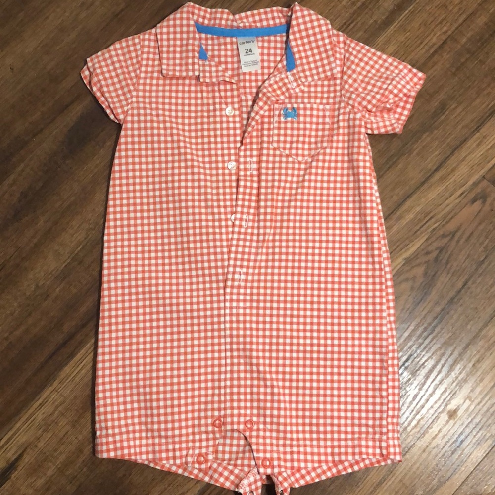 Carter Red Gingham Romper